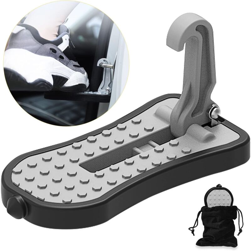 Car Door Pedal, Car Door Pedal Foot Nail U Car Door Latch Hook Pedal, With Auxiliary Pedal With Safety Hammer (16Cm,