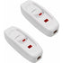 2 pcs Ac 250V 10A Inline On/Off ROcker Switch Desk Lamp Cable Switch With LED Indicator White