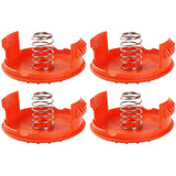 4 pcs Spool Caps + 4 pcs Springs Replacement Parts Accessories Compatible With Black+Decker Rc-100-P String Trimmers