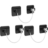 3 Pack Child Safety Window Lock, Adhesive Refrigerator Door Lock Opening Limit Cable Child Safety Window Block With 3