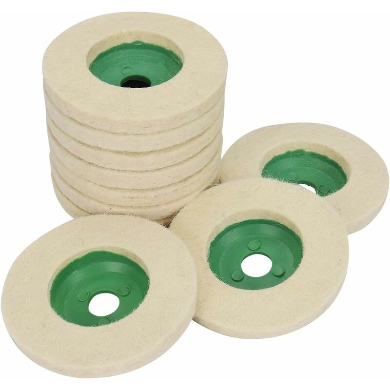 4 Inch Wool Angle Grinder Discs Thicken Wear-Resistant Polishing Pads For Metal Marble Glass Mirror Polishing Effect 10