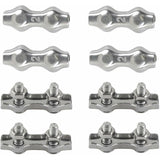 M2 Duplex Cable Clips 304 Stainless Steel Duplex Cable Clips For Wire ROpe Clotheslines Sun Sails Hanging Patio Fixed 8