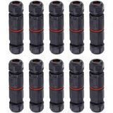 Whpps 10 pcs Ip68 Waterproof Straight Connector Junction Box Electrical Wire Cable 3 Pin Outdoor Connector Plug Socket