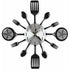 16" Large Kitchen Wall Clocks With Spoons And Forks, Great Home Decor And Nice Gifts, Black