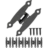6 pcs Antique Metal Hinges For Cabinets, Cupboard Doors, Chests, Crates Retro Country House Style 65 X 34Mm