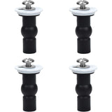 Toilet Seat Fittings, 4 Pack Toilet Seat Hinges Screws Toilet Seat Fixings Expanding Rubber Top Nuts Screws