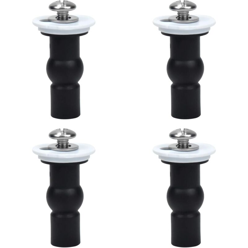 Toilet Seat Fittings, 4 Pack Toilet Seat Hinges Screws Toilet Seat Fixings Expanding Rubber Top Nuts Screws