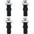 Toilet Seat Fittings, 4 Pack Toilet Seat Hinges Screws Toilet Seat Fixings Expanding Rubber Top Nuts Screws
