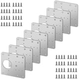8 pcs Stainless Steel Cabinet Hinge Repair Plate With 48 Screws