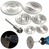6 pcs Hss Saw Blades Set With 1Pc 1/8" Shank Extension ROd, Cutting Wheel Set For ROtary Tools