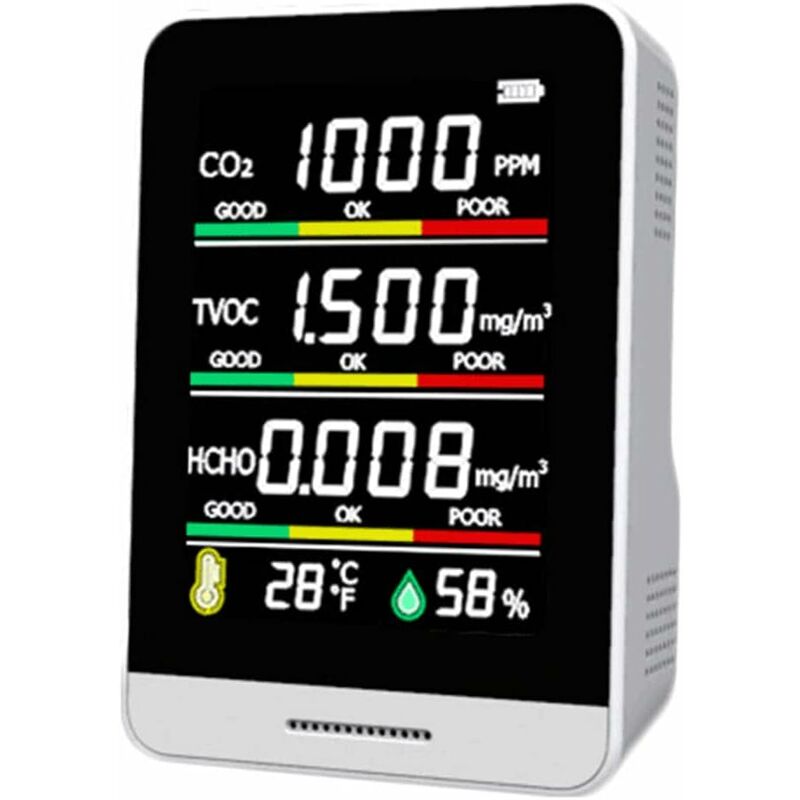 Co2 Detector Temperature Humidity Detection Tool Smart Office Indoor Outdoor High Precision Fast Detection