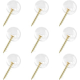 150 pcs Large Size 9.5Mm Gold Push Pins ROund Head Gold Steel Thumb Tacks With Clear Plastic ROund Head Thumb Tacks For