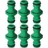 6 pcs Double Hose Connector, Double Male Hose Connector Plastic Pipe Fittings For Joining Garden Hose Tube (Green)