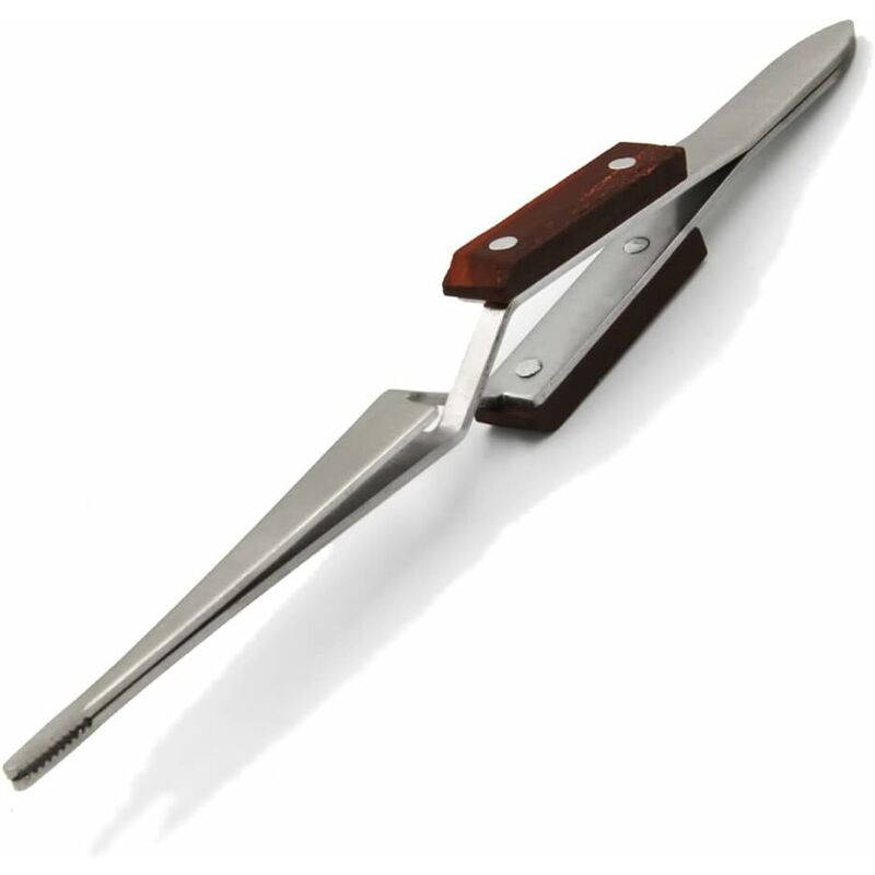Industrial Precision Welding Tweezers With Fiber Handle Cross Tweezer Fine Tip Straight Stainless Steel For Electronic