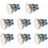 Momentary Metal Push Button Switch 12V 8 pcs 16Mm For Marine Waterproof Car Rv Truck Boat
