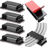10 pcs Self-Adhesive Cable Management Holder Durable Clips For Tv Pc Laptop Ethernet Cable Home Office (Black)