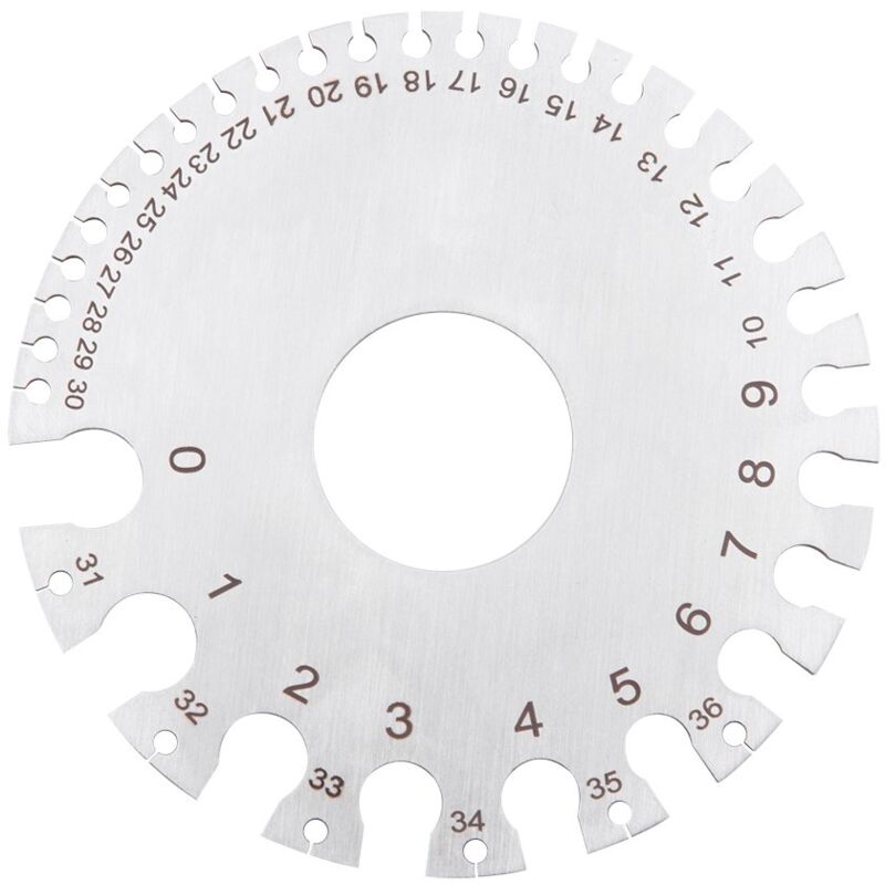 Stainless Steel 2-Sided ROund Wire Thickness Gauge For Measuring Non-Ferrous Wire And Metal, Tester Ruler Gauge