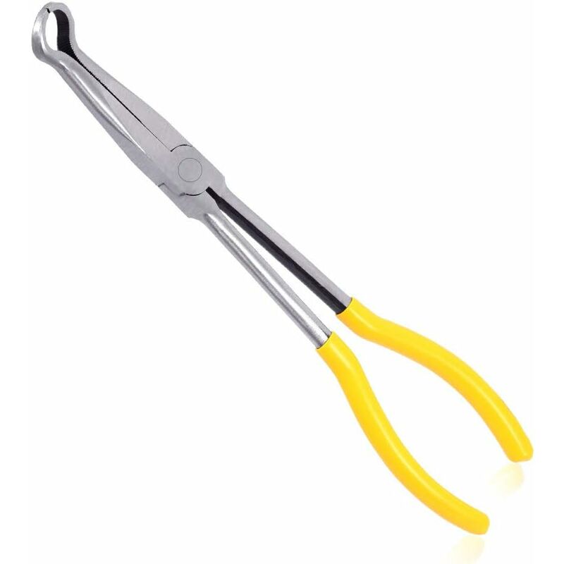 Long Reach Pipe Grip Pliers 11 Inch Ring Nose Pliers 3/5 Inch Diameter Pipe Pliers Offset Spark Plug Boot Removal