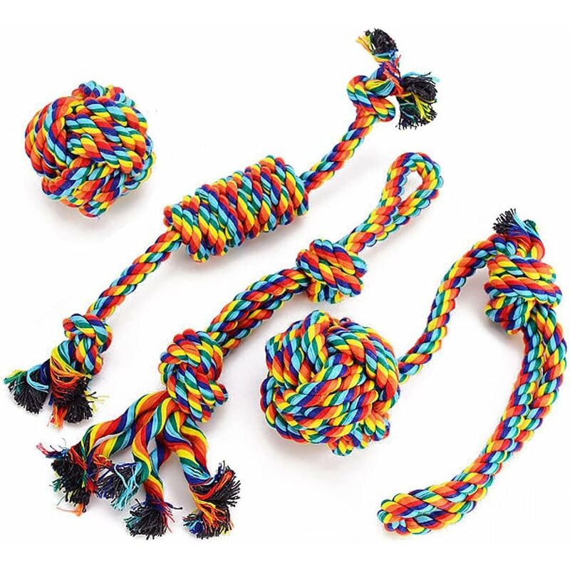 Dog Toys, ROpe Dog Toys, Chew Toys, Interactive Dog Toys, For Small/Medium Dogs (4 Pieces)