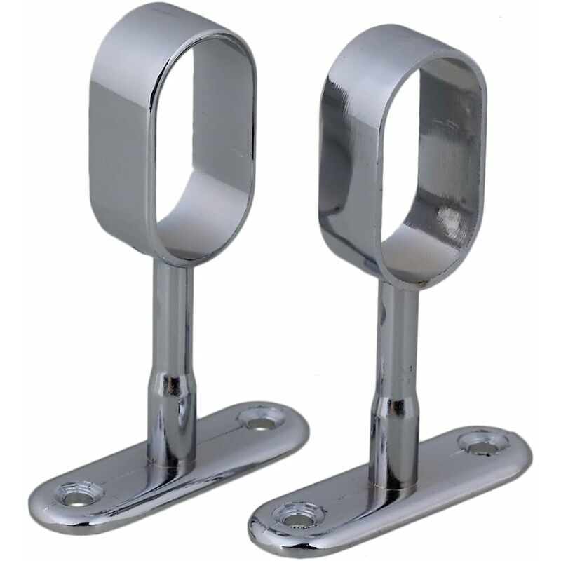 2 pcs 16Mm Silver Plated Zinc Alloy Oval Wardrobe Brackets