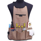 Women'S Gardening Apron With 14 Pockets 600D Oxford Work Apron Adjustable Protective Apron For Gardening Tools (Brown)
