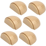 6 pcs Set Door Stops - Adhesive Wooden Door Stop For Floors And Parquet - Adhesive Door Stop - Door Stop (Natural Beech)