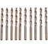10 pcs M35 Hss Cobalt Gold Twist Drill Bits Metric High Speed Steel 6Mm X 93Mm For Drilling Stainless Steel And Metal