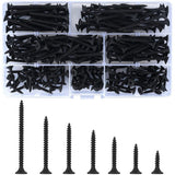 220 pcs Self Tapping Wood Screws, Black Cross Flat Head Self Drilling Screw, Metal Screws For Drywall Furniture - M3.5