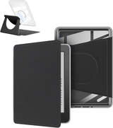 360° Rotating & Detachable Magnetic Case for 7" Kindle Paperwhite 12th Generation (2024)  – Auto Wake/Sleep, Hands-Free Stand, Clear Back Cover (black)