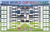 2-in-1 Polyester fabric 2026 Soccer World Cup Poster, 56 * 35 Inch Large Functional Schedule & 48-Team Showcase, Ideal Gifts for Soccer Fans (Style 01)