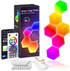 6 Pack Hexagon LED Wall Lights, Smart RGB Honeycomb Lights with APP & Voice Control, Music Sync Modular LED Panels for Gaming Room, Bedroom & Home Theater Decor