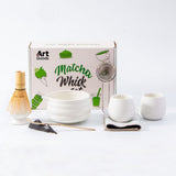 Art Goods Matcha Set 9-Piece – Complete Japanese Tea Set – White Matcha Bowl with Spout, Whisk, Cups & Accessories – Gift for Women