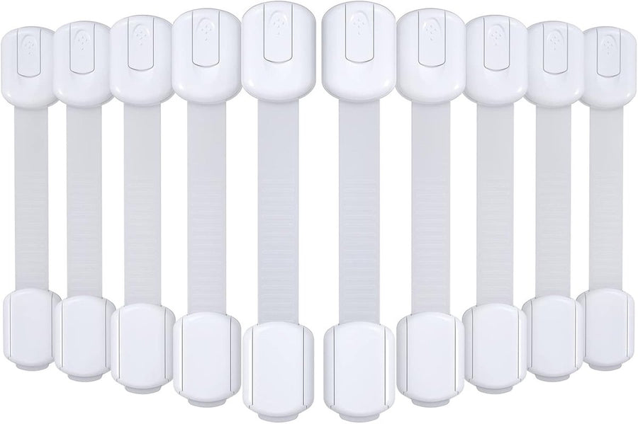 Mogi Products - Child Locks - 10 Pieces - For Cabinets and Drawers - Cabinet Safety - Safety Locks - Adhesive