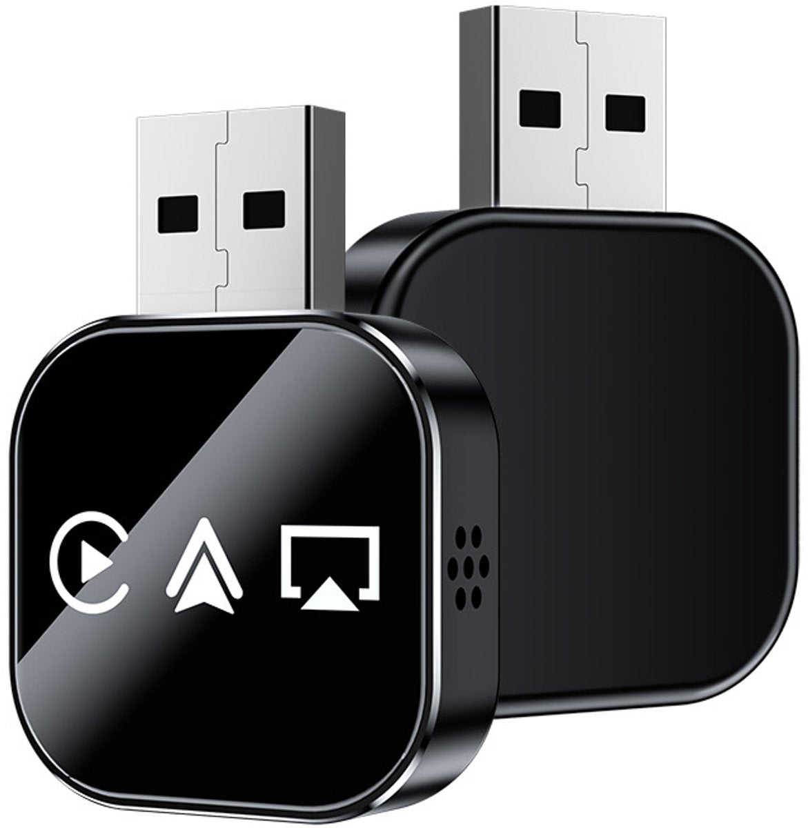 3-in-1 Wireless CarPlay Mirror Link Adapter (version 2026) compatible with iPhone/Apple/Android: automatic connection to your car's screen, dual Wi-Fi 2.4/5 GHz and Bluetooth 5.0, wired to wireless mode (iPhone compatible, 1 piece)