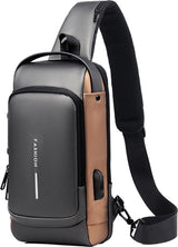 Shoulder Bag - Crossbody Bag - Men's and Women's - Waterproof - Anti-Theft - USB Port -