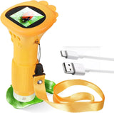 Children's Microscope - Portable Children's Microscope - 0-inch Screen - Digital Microscope - 200x Magnification - USB to PC Port - Pocket Size - Yellow