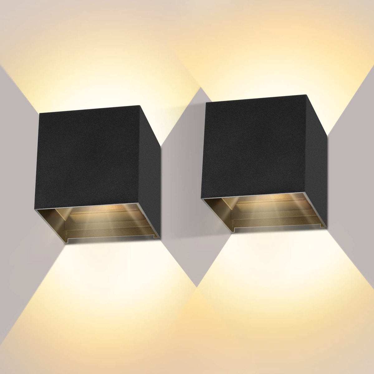 Wall light - cube lamp - Outdoor lamp - for indoor and outdoor use - black - industrial - LED lamp - 10×10 cm - 12 watt