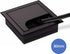 Noble Cable Grommet - Black Aluminum - Square - Desk Cable Organizer - Cable Hole with Brush Closure - Cable Organizer - Cable Cover - L8xW8xH3cm - Matte Black