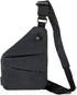 Shoulder bags - Anti-theft shoulder bags - Small shoulder bags - Multi-pocket shoulder bags - Multifunctional shoulder bags - Unisex - Suitable for travel, outdoor activities, sports, and work - Black