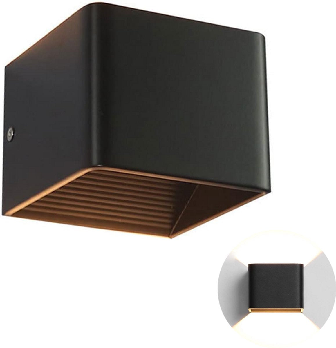 Rechargeable wall light with remote control - 5W - Three colors - Dimmable - Night light - Cordless - Battery-operated wall lamp - Suitable for indoor and outdoor use - Black