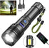 Flashlight - Rechargeable LED - Military Flashlight - 100,000 lumens - with 7 modes - COB side light - Waterproof - For emergencies, camping, home