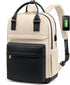 Backpack - Backpack - Ladies - Girls - Women - Laptop - Schoolbag - Work - School - Waterproof - USB - Beige - White - Black
