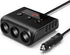 Car cigarette lighter splitter with 12V/24V voltmeter - 4x 5V/3.1A USB inputs - 3 cigarette lighter sockets - car charger - car accessories - SIG04USB - Black