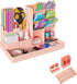 Pencil Case - 13 Compartments - Pen Holder - Desk Organizer - Pencil Holder - Desk Organizer - Pen Case - Plastic - Removable - Storage System - Mail Tray - Office Baby Clothing Accessories - Pink