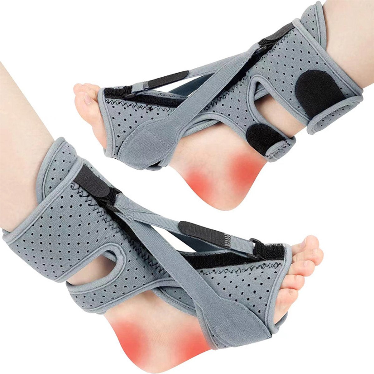 Night splint - Heel spur - Heel spur orthosis - Achilles tendon orthosis - Splint - Strasbourg sock - Achilles tendon - Extra support - Grijs