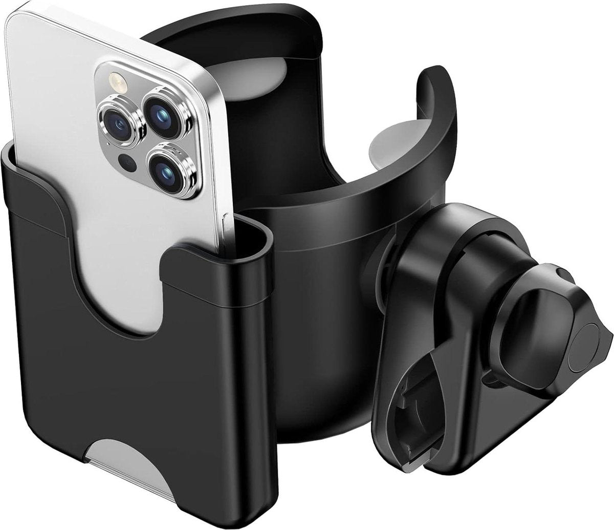 Stroller cup holder, universal stroller/pram cup holder, baby stroller organizer, drink and coffee cup holder with phone storage box, suitable for baby and bicycle