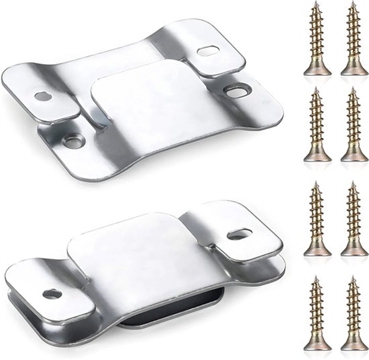 4-Piece Sectional Sofa Connectors, Furniture Connectors, Premium Metal Sofa Connector with Screws, Suitable for Two-Seater Sofas (Silver) - Cabinet Brackets