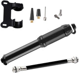 Hand Pump - Bicycle Pump - Mini Portable Bicycle Pump in Aluminum Alloy - ABS Flexible Hose - Lightweight - Up to 100 psi - Presta and Schrader Valves - Black