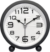 Wekker, analog, silent, no ticking, metal, black, large digits, silent night clock, quartz movement, sweep frequency, battery operated, portable alarm clock for bedroom, living room
