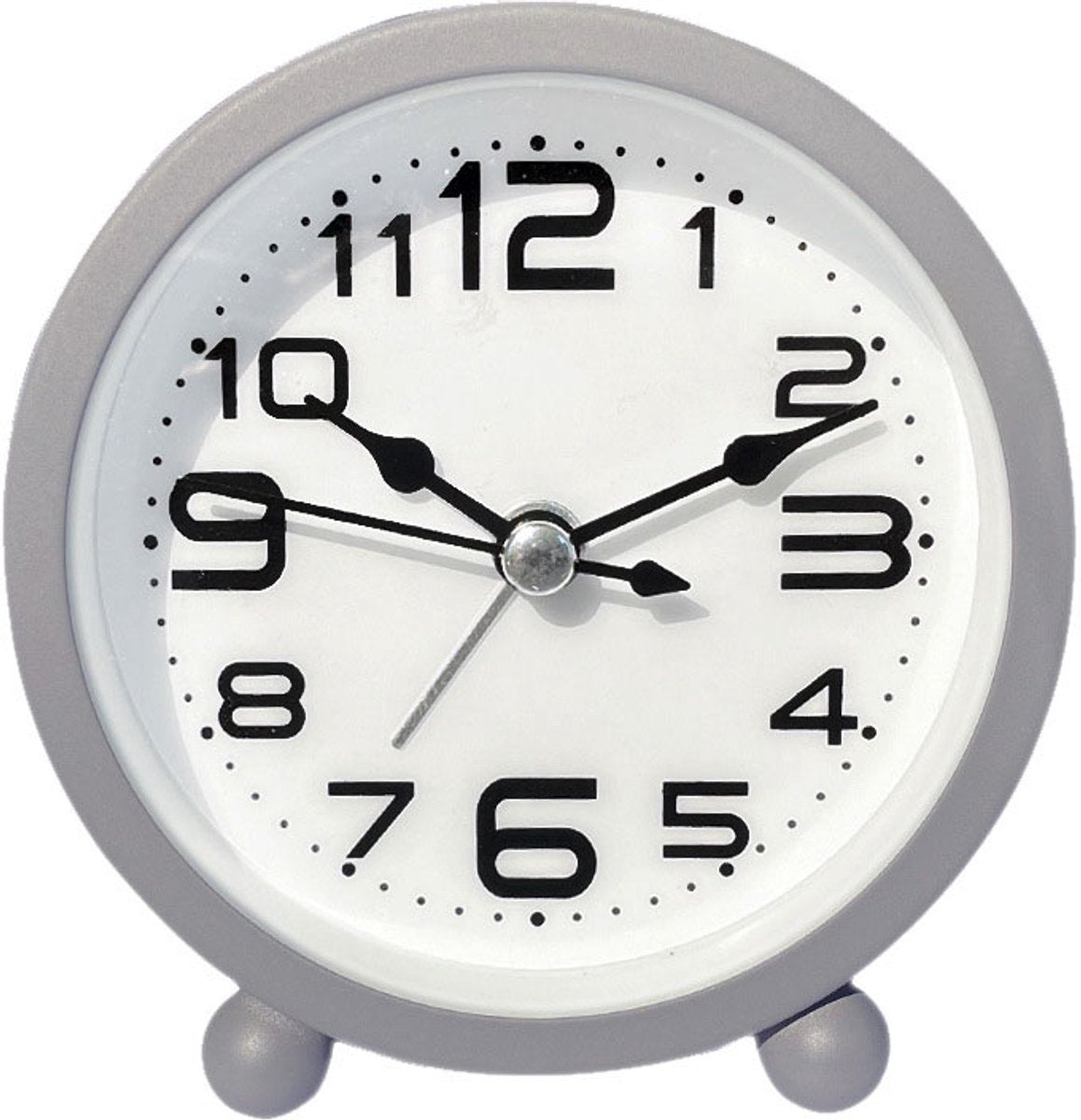 Wekker - Analog Wekker - Digital Alarm Clock - Children's Wekker - Silent Bedside Clock - Battery Operated Portable Alarm Clock - No Ticking - Large Numbers - For Bedroom, Living Room, Office, Travel (Grey)